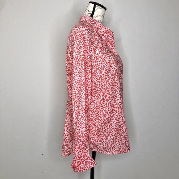 J. by J.Crew Ditsy Floral Cotton Button Front Long Sleeve Classic Top Medium - Picture 5 of 14